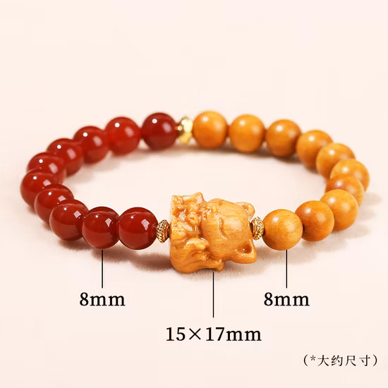 香りのよい老山白檀ブレスレット、ホータン翡翠ブレスレット付き女性用